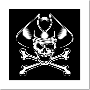 Pirate flag with skull and bones - Jolly Roger Posters and Art